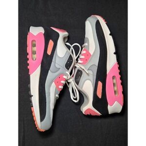 Nike Air Max 90 Size 7y Shoes White Pink Black‎ Gray Sneakers CD6864 104